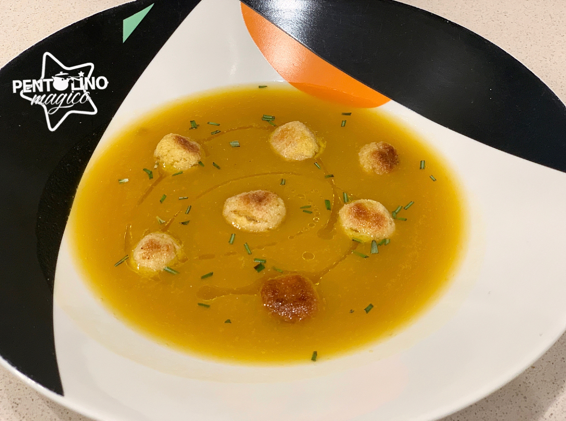 Crema di zucca con polpette di ceci
